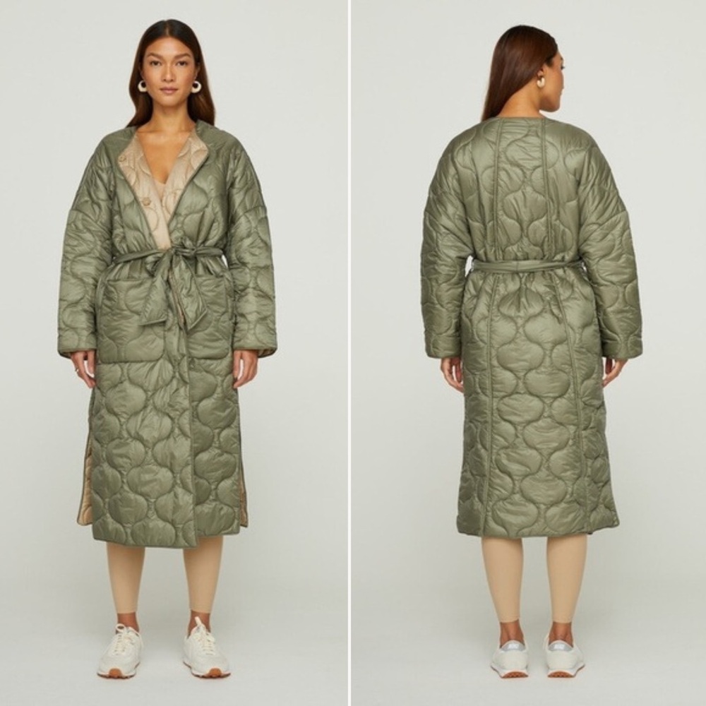 NWT | Carbon38 | Long Quilted Lightweight Puffer Coat | Sz S